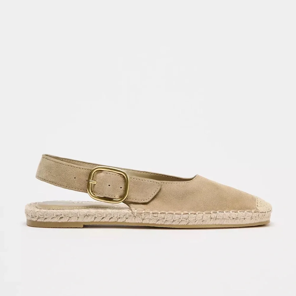 ZARA Suede Espadrille Slingbacks